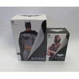 A boxed DC Collectibles DC Comics Icons Batman figure and The Dark Knight Rises Bane bust (2)