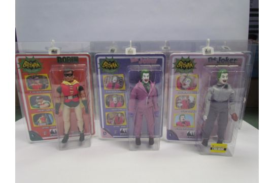 Seven unopened Figures Toy Co. Batman Classic TV Series action figures to include Batman Vote For - Image 1 of 2