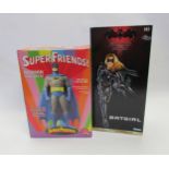 A boxed DC Direct limited edition Super Friends Batman Maquette and boxed Kenner Batman & Robin