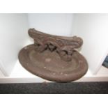 A Victorian cast iron boot scraper