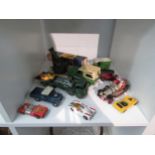 A collection of Corgi, Matchbox and other vintage diecast toys including Chitty Chitty Bang Bang