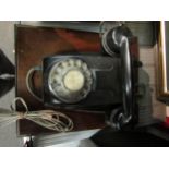 A Deco era black Bakelite wall telephone no.471