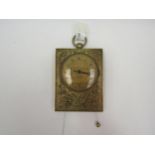 Brass cased French sedan clock, ca.1825. Small chain fusee movement with repeat mechanism operated
