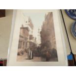 A large folio sized coloured print of the Mosque El Mooristan, Cairo, circa mid to late 20th Century