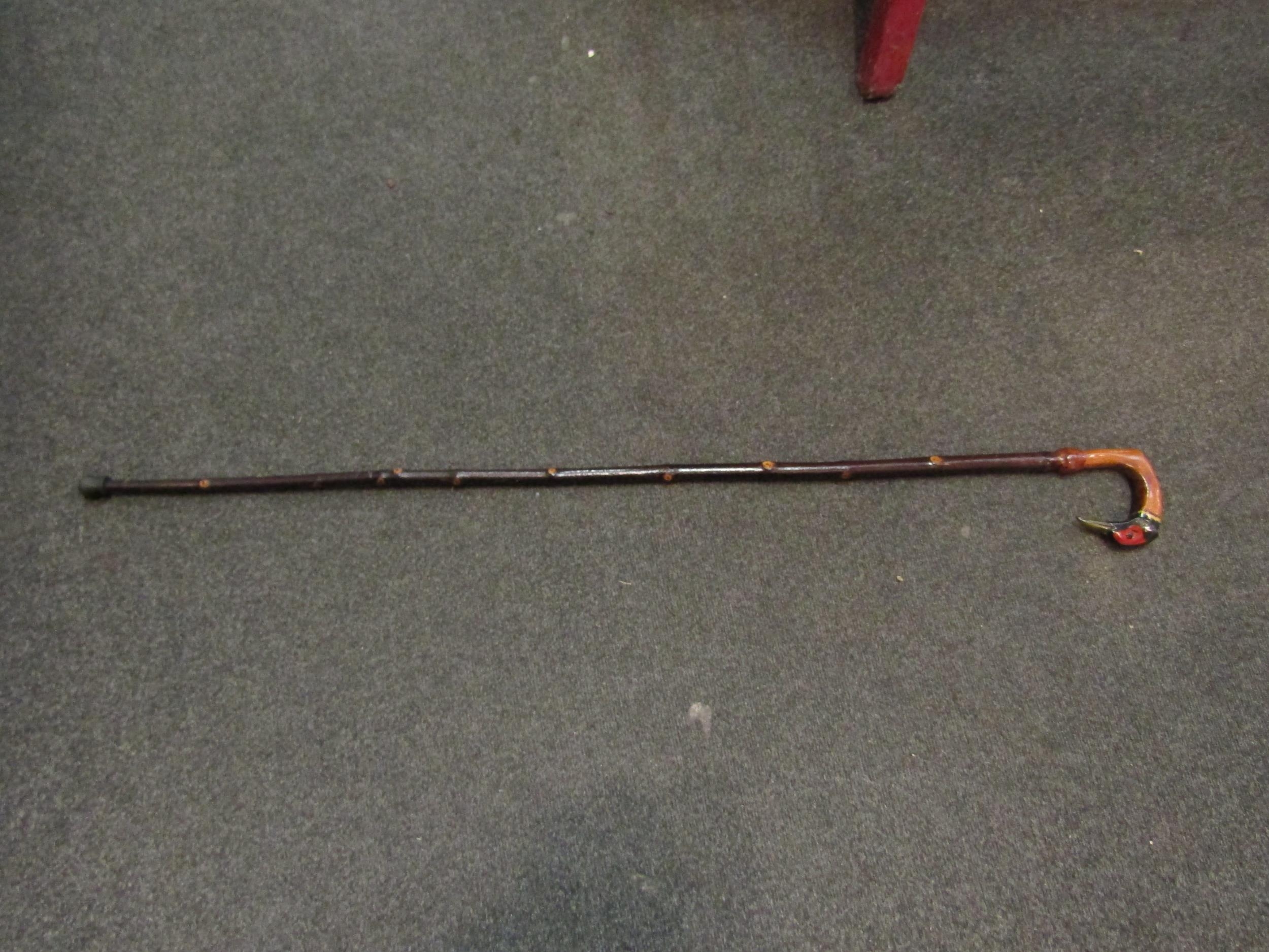 A Pheasant head walking cane