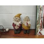 Two vintage garden gnomes, 31cm high