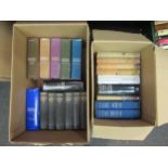 Two boxes containing a collection of Winston Churchill and related books, including "The Second