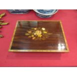 An Italian musical jewellery box with marquetry floral top