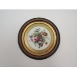 A Minton circa 1907 porcelain plaque hand painted with floral spray and sloe berries by J. Wain. Set