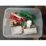 A box of Farm related toys, plastic figures etc