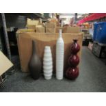 A box of various modern vases (11)