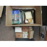 Two boxes of stamps, albums, loose examples, Silver Jubilee, world examples etc