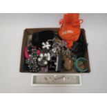 A quantity of costume jewellery including bracelets, ring, necklaces etc