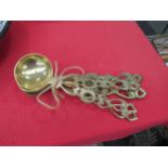 Five brass vintage love spoons, each approx 25cm length
