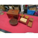 A collection of handcrafted wooden trinket boxes in various exotic woods including burr wood (8)