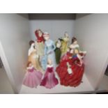 A group of lady figures, including Royal Doulton etc (9)
