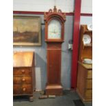 An early 19th Century Wymondham made long case clock, Roman numerated dial with aperture and
