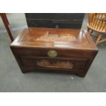 A 20th Century Oriental blanket chest, 55cm high x 99cm wide x 51cm deep