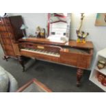 A George III Thomas Tomkinson of London square piano, mahogany cased, round-cornered with turned and