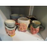 Five medium sized character jugs, various makers including Wood "Long John Silver", Sandland ware "