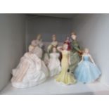 A group of lady figures, Doulton etc (8)