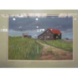 DERICK STEVENSON; Pastel entitled "Walberswick Barn" signed lower right and dated 96', framed and