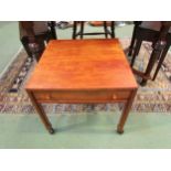 A mid-20th Century teak free standing sewing table, fitted interior to drawer, 46cm high x 50cm wide