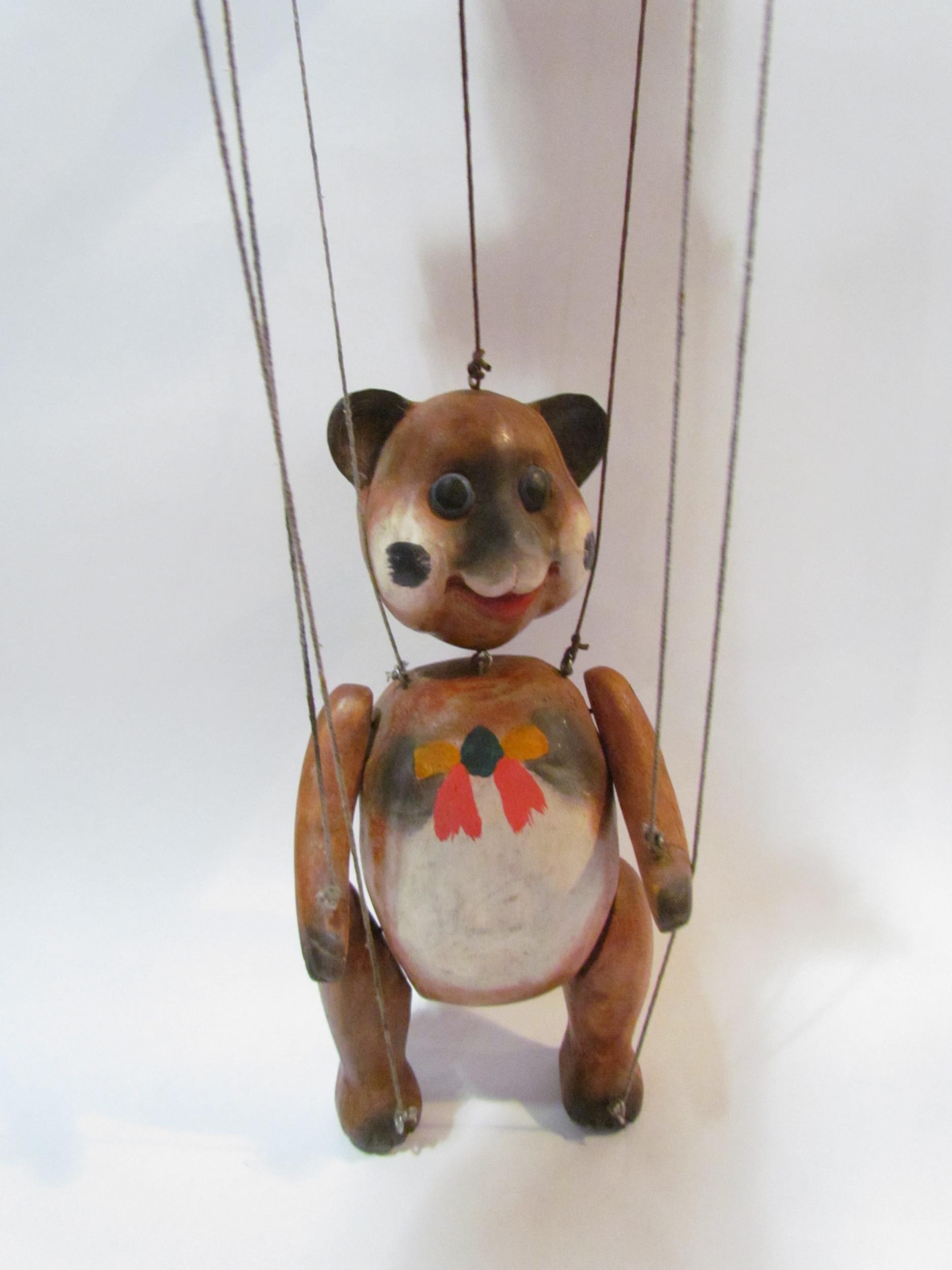 Mid 20th century painted articulated puppet on strings