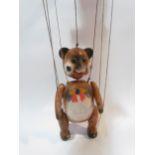 Mid 20th century painted articulated puppet on strings