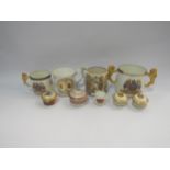 Royal Commemorative mugs and pill pots including Dame Laura Knight, George VI mug, two Edward VIII