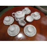A part tea/coffee service comprising of teapot, milk jug, sugar bowls, coffee pot, tea and coffee