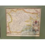 A British Museum Map C.7.C.I. "Saxton's Map of Essex, 1576". Hand painted print. A late Victorian