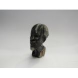 A stone carved ethnic bust of elderly gentleman a/f