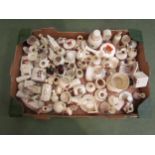 A box of Goss and similar crested china over 80 pieces including tank, kitchener, bust, Egyptian