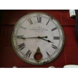 A "Hotel-de-Ville de Paris" wall clock, 58cm diameter, together with a Roger Lascelles tin clock (2)