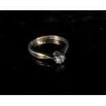 A 9ct gold diamond solitaire ring 0.20ct approx. Size K, 1.2g