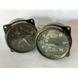 A WWII era British aircraft airspeed indicator IXE 6A/585, dated 43, finger a/f, as used in