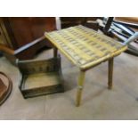 A small bamboo table and a music box as a monks bench (2)