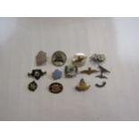 A selection of sweetheart brooches and miscellaneous badges