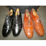 Two pairs of leather mens shoes- size 8 1/2 incluing Sterling & Hunt