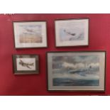 Four prints of WWII planes