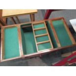 A late Deco oak sewing box by Morco with original interior together with another (2)