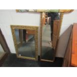 Two modern gilt mirrors with acanthus detail, rectangluar and full length