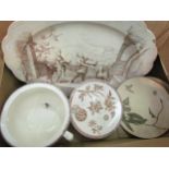A selection of mixed china / dinner wares to include Copeland Spode and W.B. & Son meat plate
