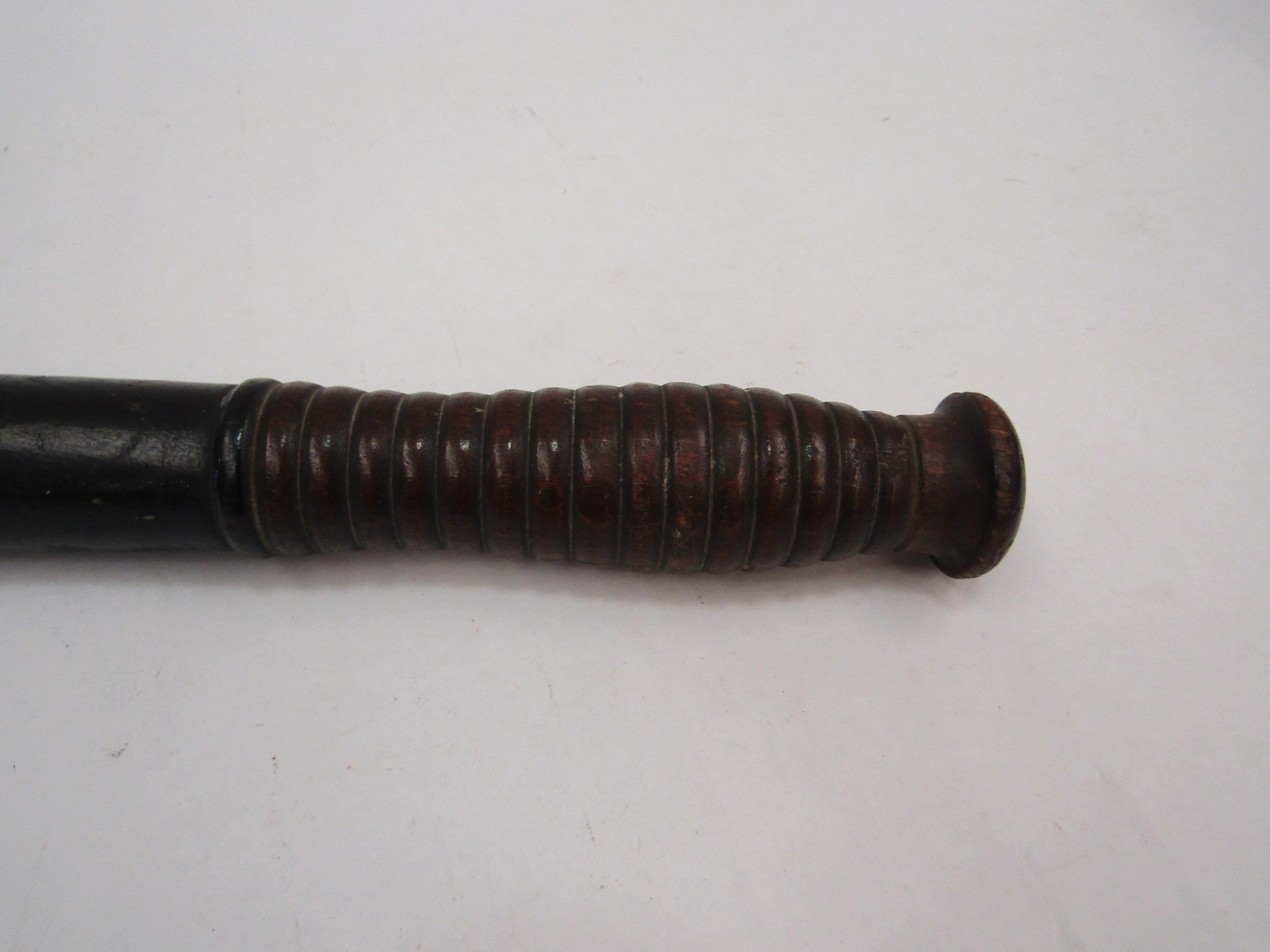 A 19th Century truncheon with flag of the City of London within a roundel, ribbed grip, parker - Image 2 of 3
