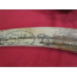 A reproduction Scrimshaw style tusk, 54cm long