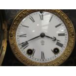 A Roccoco style mantel clock with enamel dial, St, USA, inlaid decoration with gilt metal and