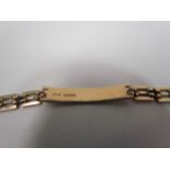 An 9ct gold identity bracelet, monogrammed Approx 7g