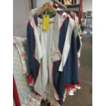 A selection of theatre / amateur dramatics costumes to include 18th Century style military,
