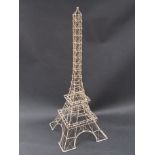 A mid 20th Century metalwork sculpture depicting the Eiffel Tower 76.5 high